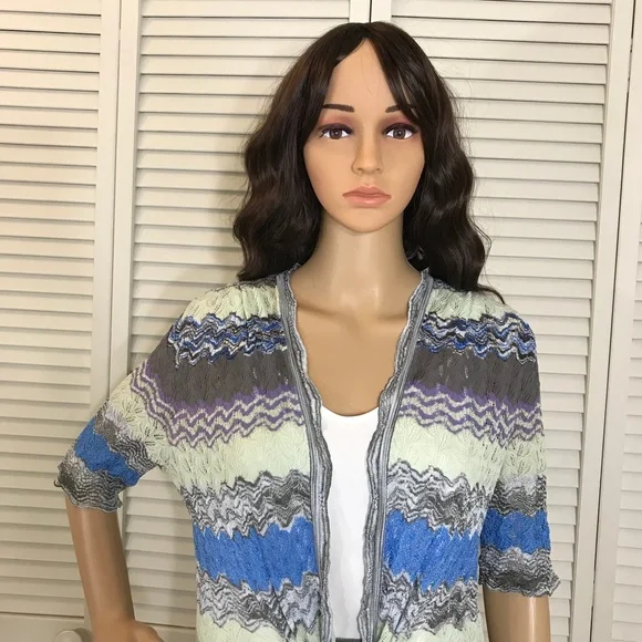 Missoni Chevron Multicolor Cardigan Size 10